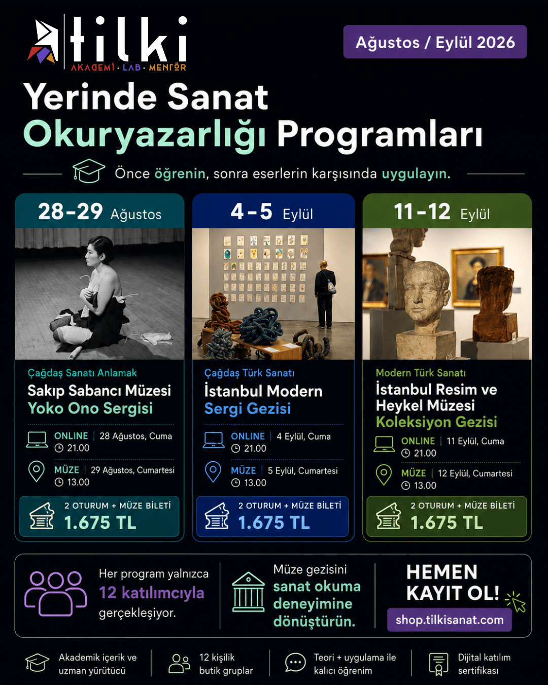 İstanbul Müzeleri 3'lü Program İstanbul Müzeleri 3'lü Program