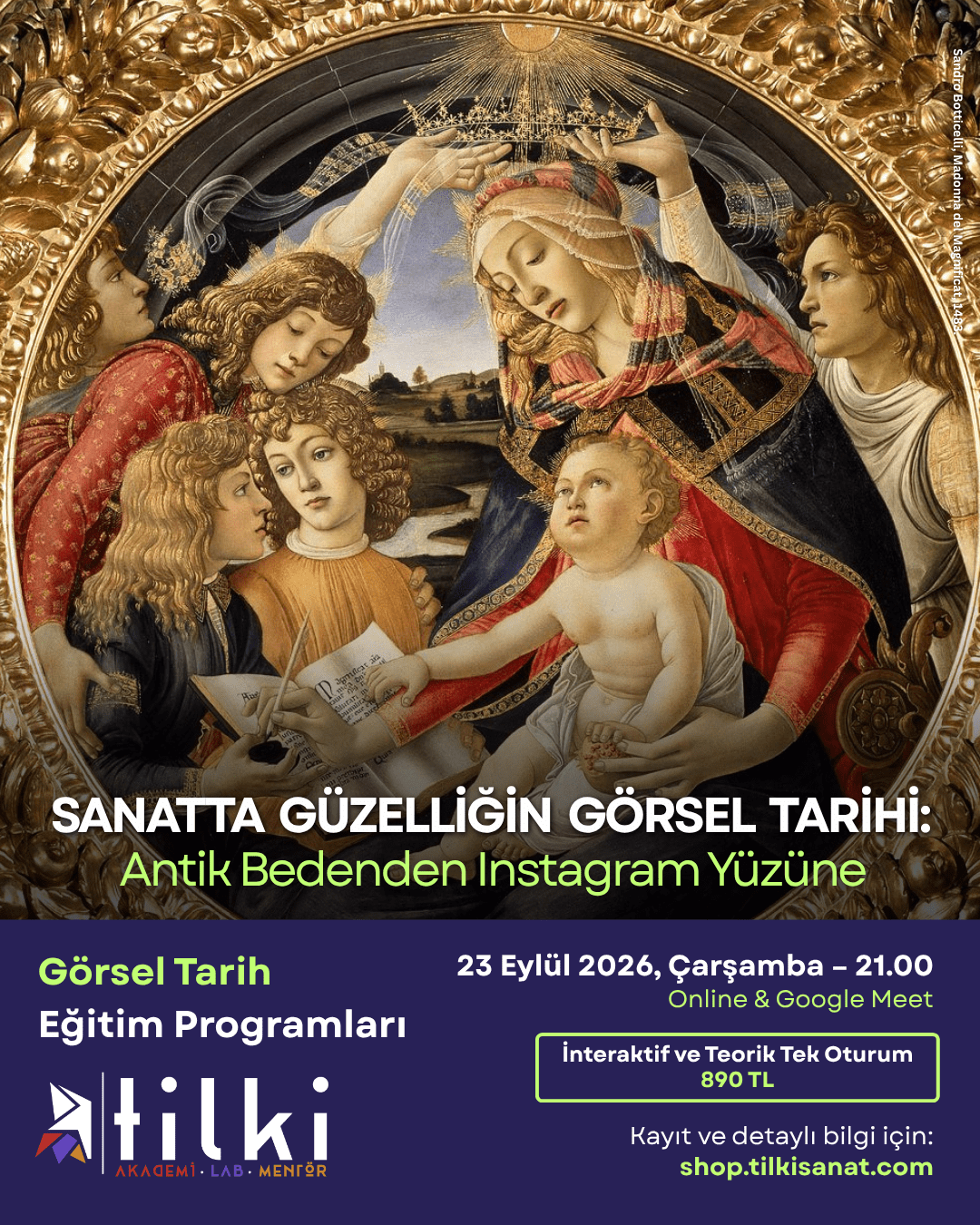 Sanatta Güzelliğin Görsel Tarihi: Antik Bedenden Instagram Yüzüne Sanatta Güzelliğin Görsel Tarihi etkinlik afişi