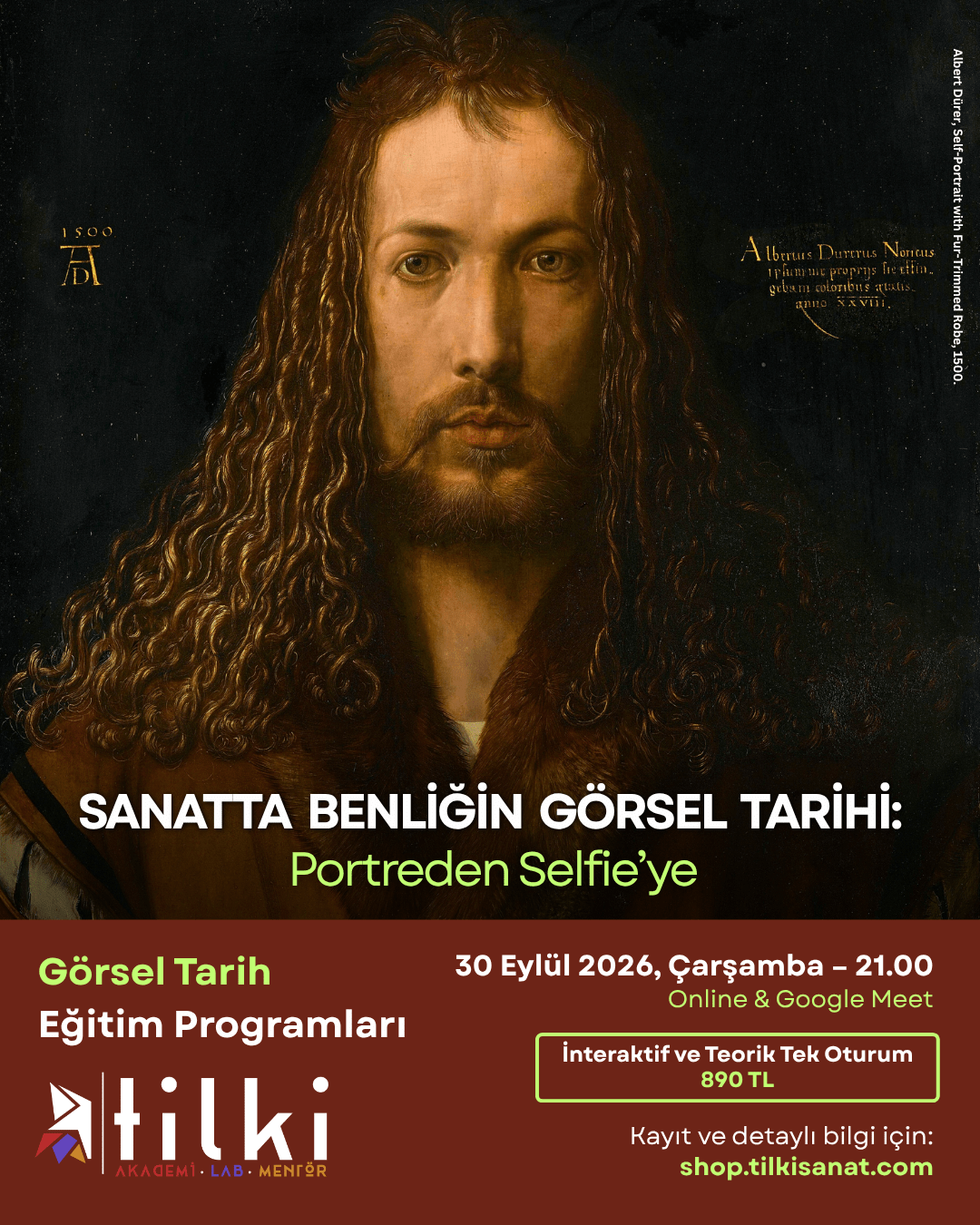 Sanatta Benliğin Görsel Tarihi etkinlik afişi